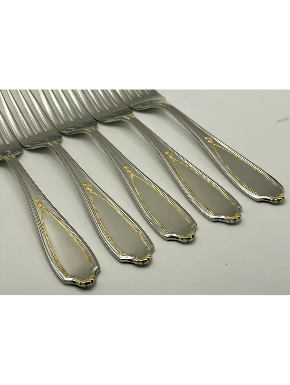 (5) Yamazaki VICTORIA GOLD Stainless Japan Dinner Fork Lot ~ 7.5”